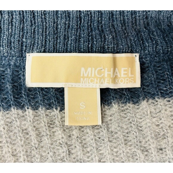 Michael Kors Womens Striped Alpaca Wool Blend Sweater Long Sleeve Crewneck SMALL - Picture 6 of 9
